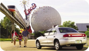Cheap car rental in Florida inc Miami, Orlando, Ft Lauderdale.  Rates given for both Alamo and Dollar rent-a-car. Aairport & downtown locations